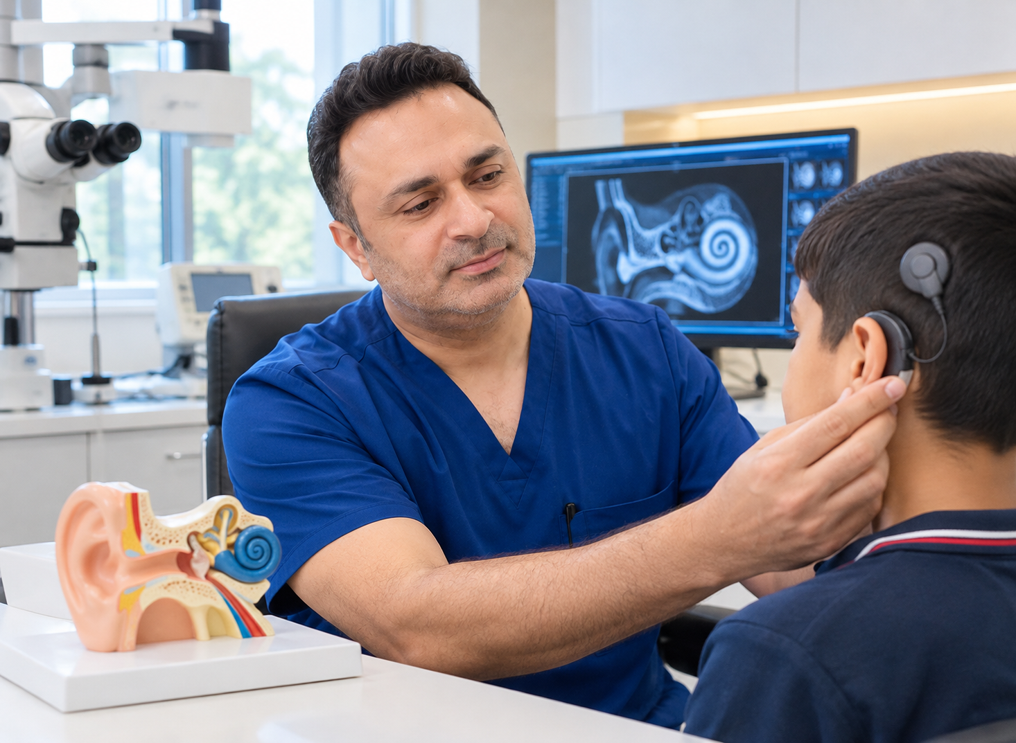 Dr Noor Ul Din Malik providing cochlear implant and hearing care in Delhi